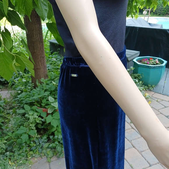 TOMMY HILFIGER Deep Blue Velvet Column Pull On Side Slit Maxi Skirt Like… - Picture 14 of 16